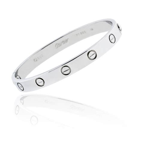 cartier love bracelet in silver.